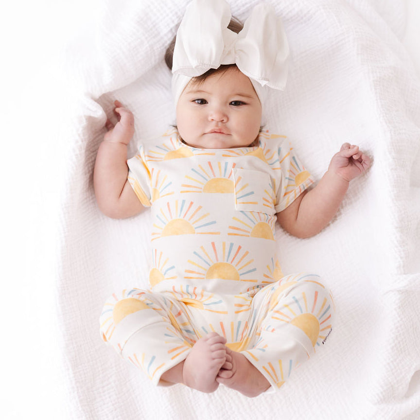 You Are My Sunshine Short Long Romper Luxe Edition | Cotton Bamboo Blend