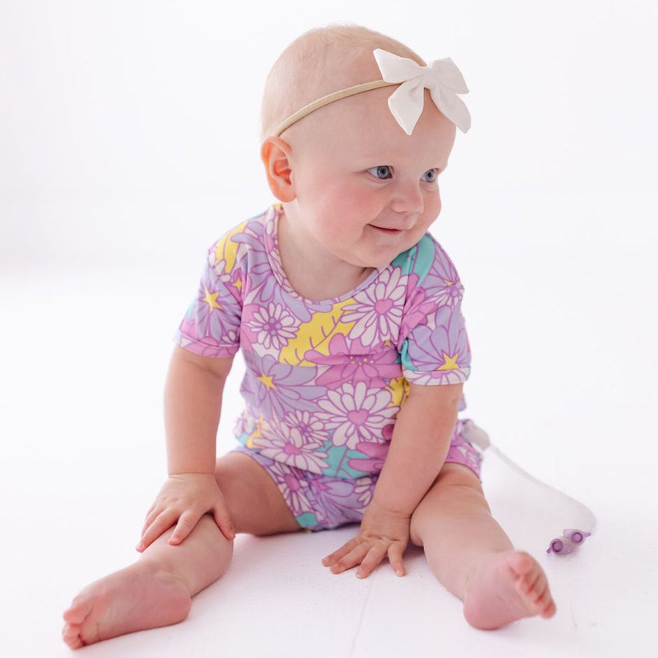 Flower Power Adaptive Tube Access Shorty Romper