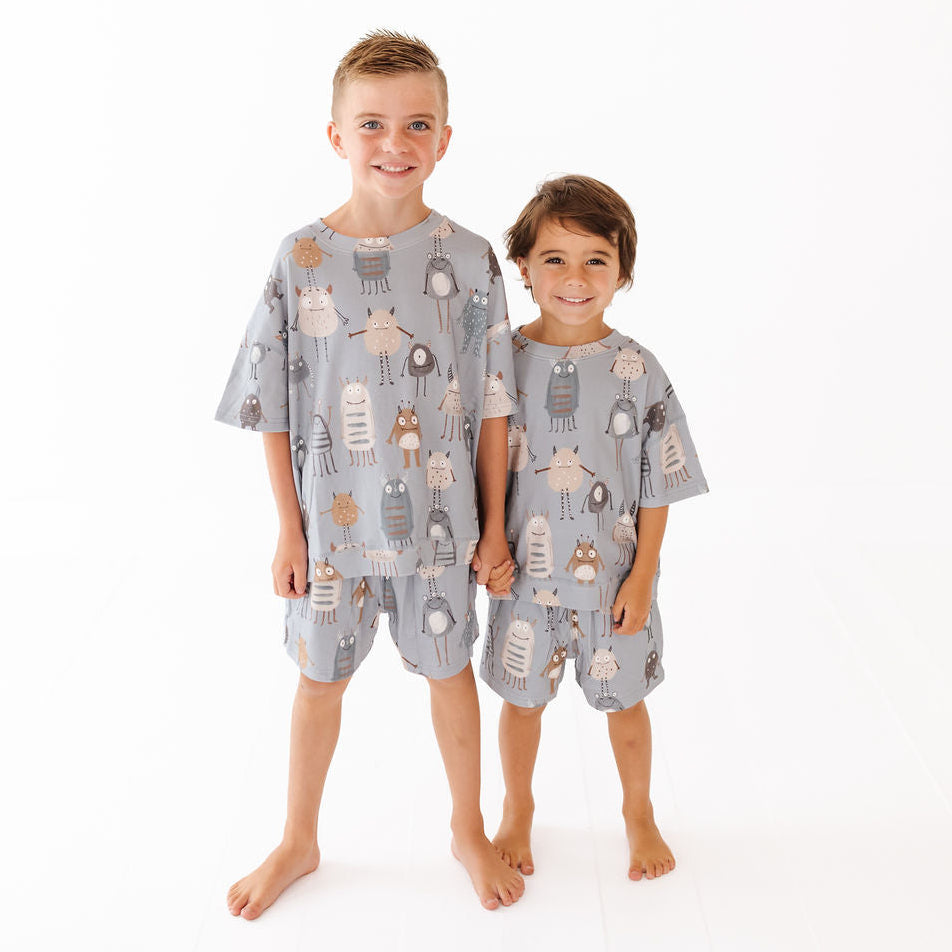 Blue Little Monsters CALM CLOUD Short Kid's Set