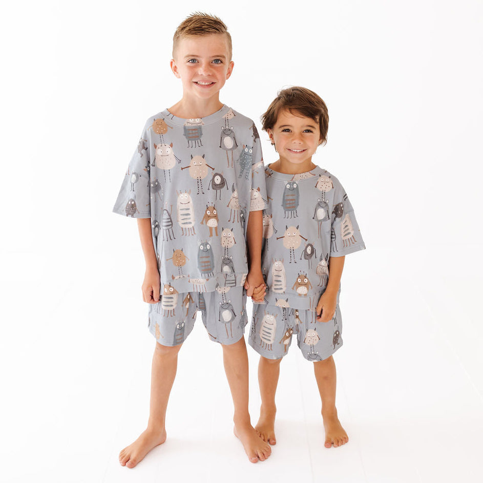 Blue Little Monsters CALM CLOUD Short Set