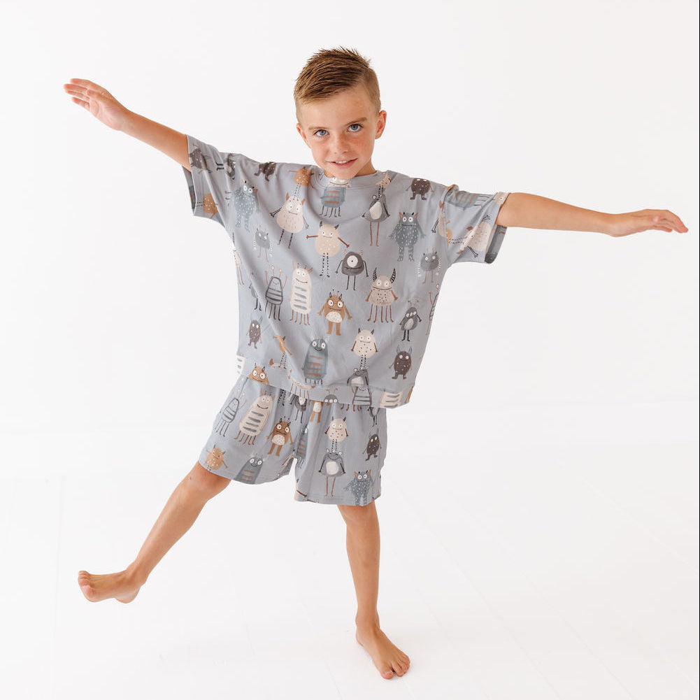 Blue Little Monsters CALM CLOUD Short Kid's Set