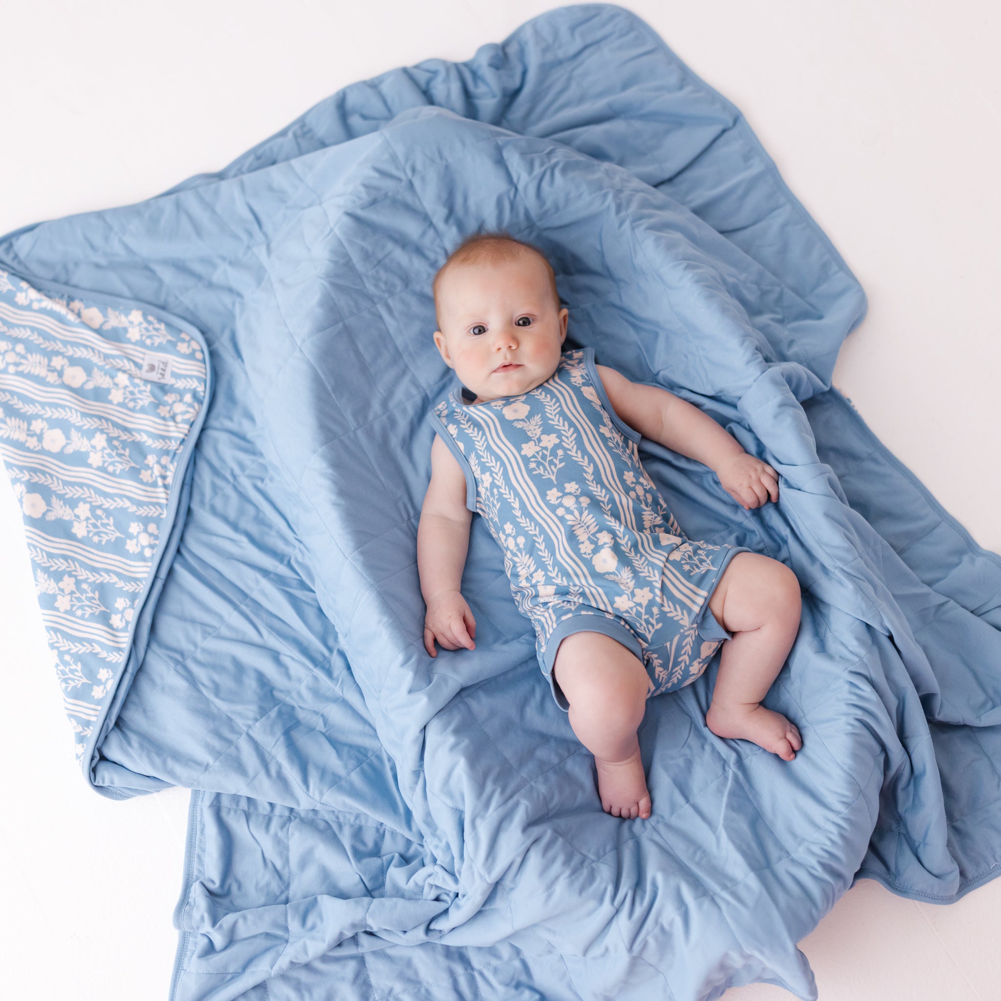 Whimsy Blue Luxe Plush Nuzzle Blanket