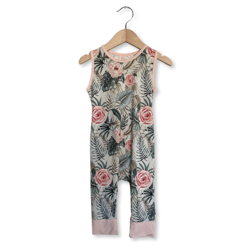 Peony Tropic Sleeveless Romper