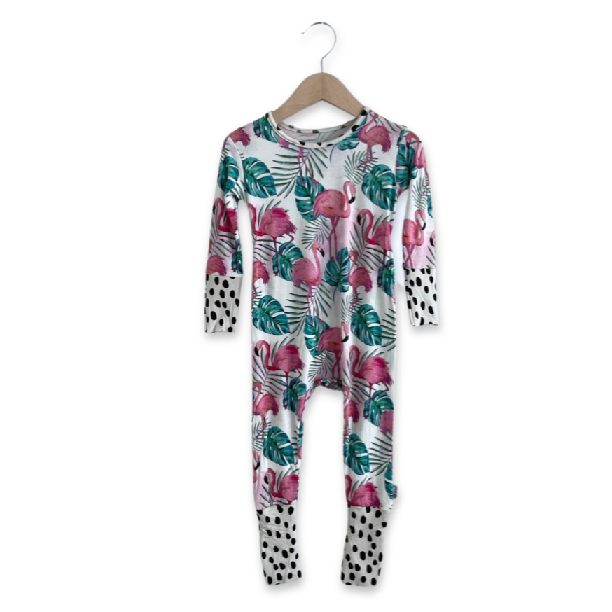 Flamingo with Pebbles At Your Leisure Essential Adult Romper