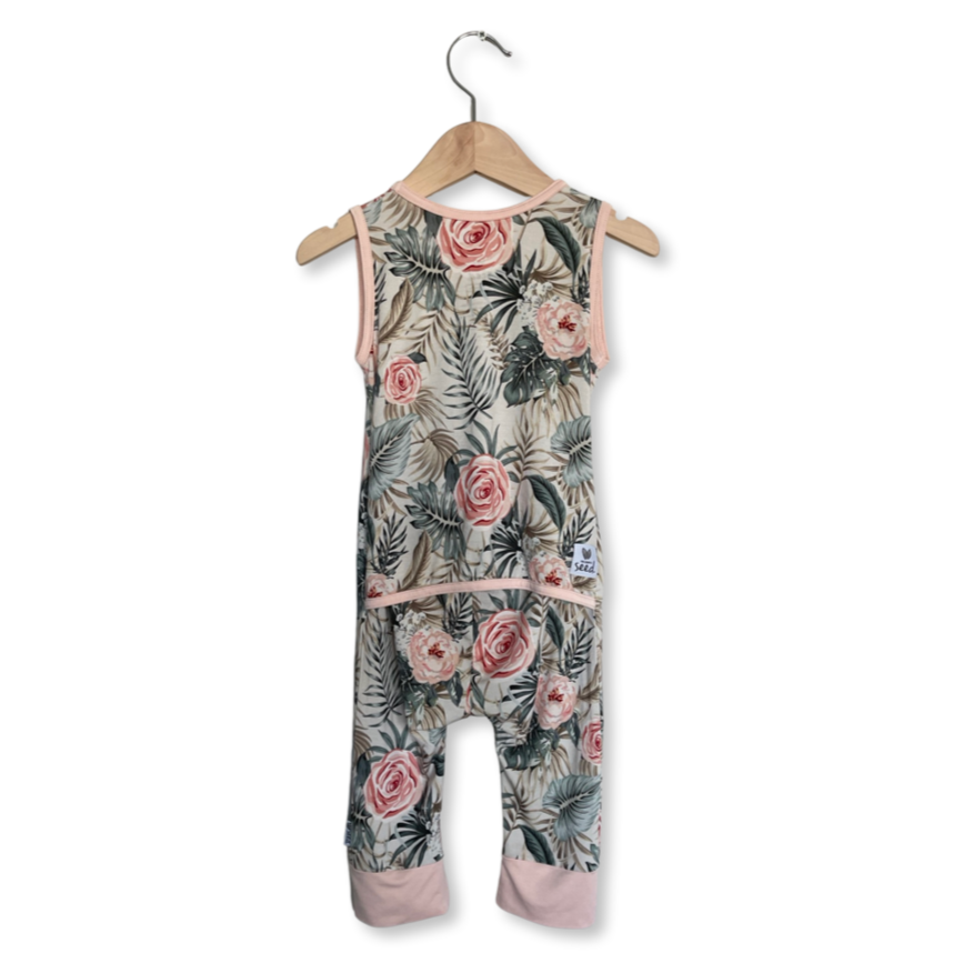 Peony Tropic Sleeveless Romper